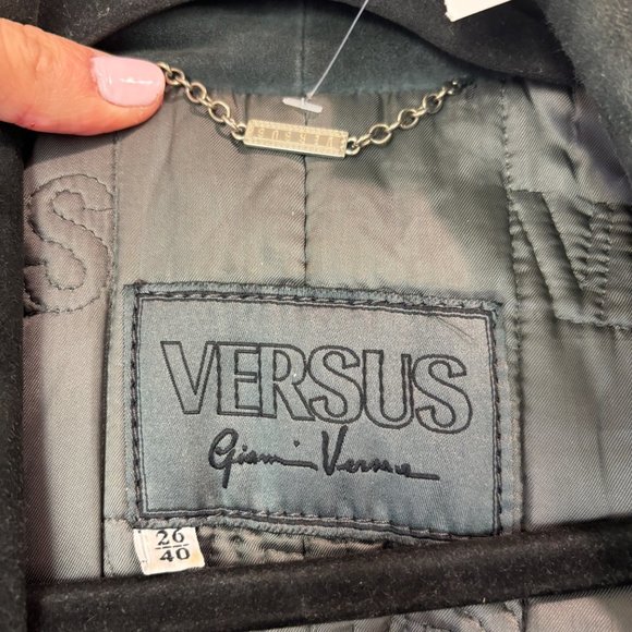 L - Vintage Versus by Versace Suede Leather Coat - Picture 5 of 7